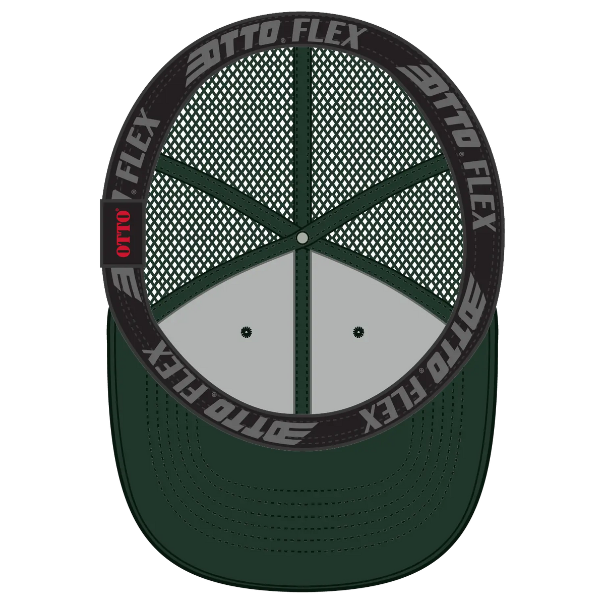 Otto 135-2 ?Otto Flex’ Fitted 6 Panel Low Profile Mesh Back Trucker Cap - Dk. Green