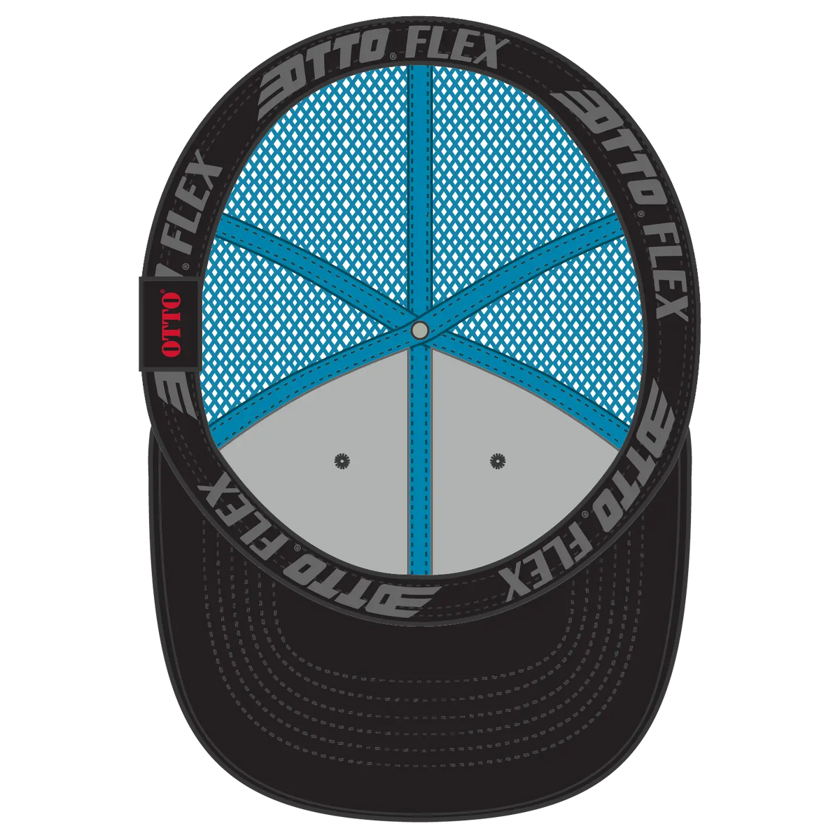 Otto 135-2 ?Otto Flex’ Fitted 6 Panel Low Profile Mesh Back Trucker Cap - Blk/blk/n.blue