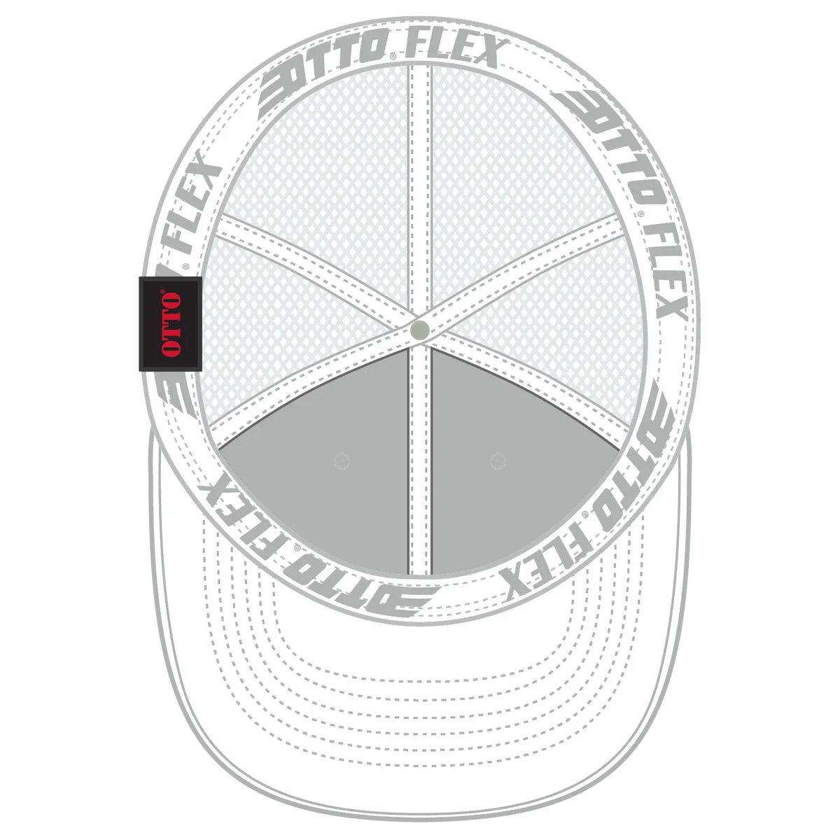 Otto 135-2 ?Otto Flex’ Fitted 6 Panel Low Profile Mesh Back Trucker Cap - White