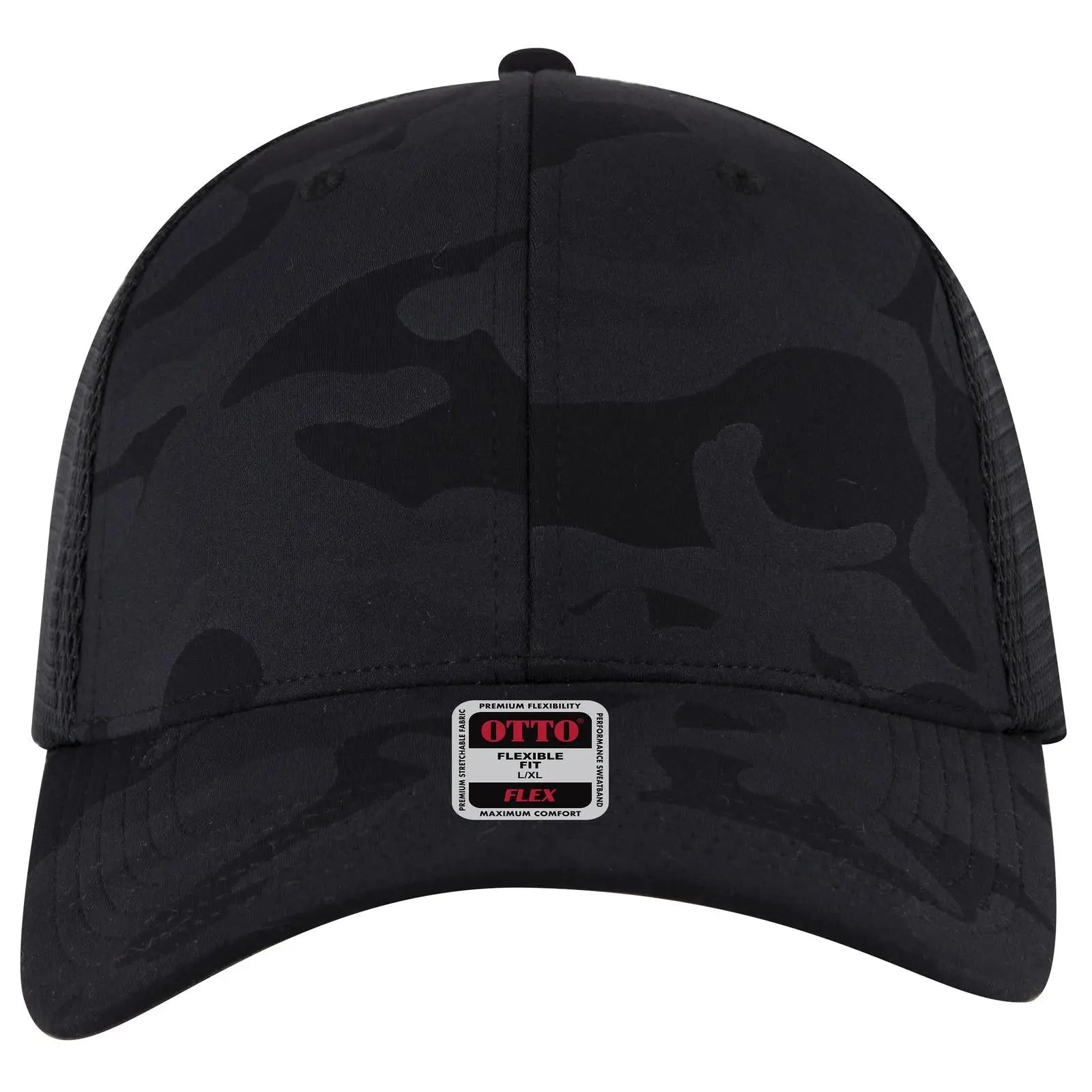 Otto 135-2 ?Otto Flex’ Fitted 6 Panel Low Profile Mesh Back Trucker Cap - Blk/ch.gry/blk