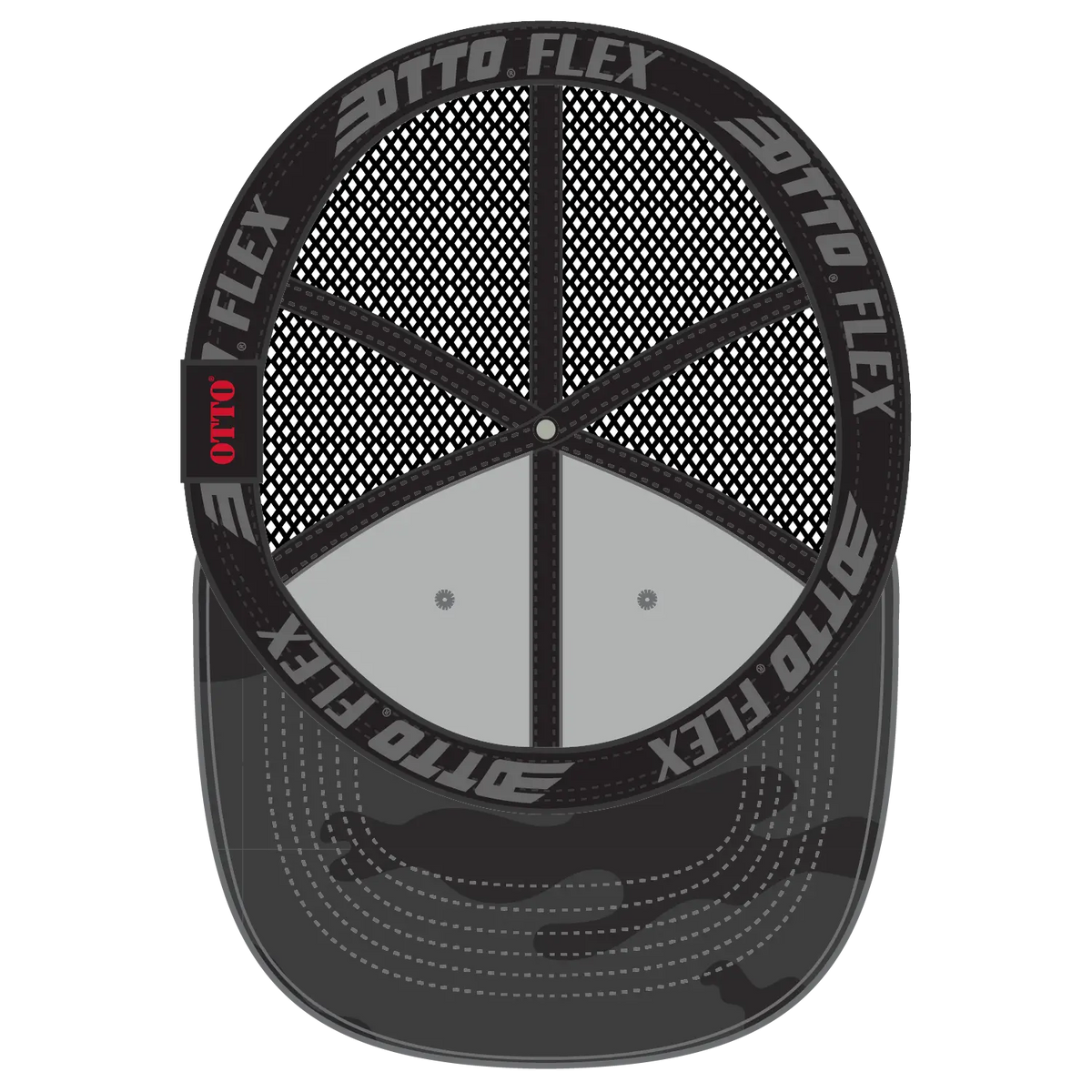 Otto 135-2 ?Otto Flex’ Fitted 6 Panel Low Profile Mesh Back Trucker Cap - Blk/ch.gry/blk