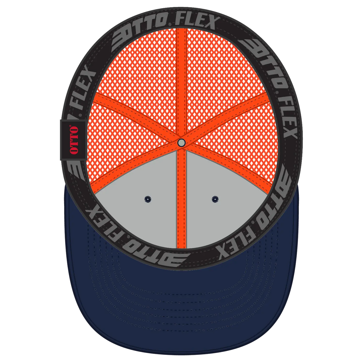 Otto 135-2 ?Otto Flex’ Fitted 6 Panel Low Profile Mesh Back Trucker Cap - Nvy/nvy/org