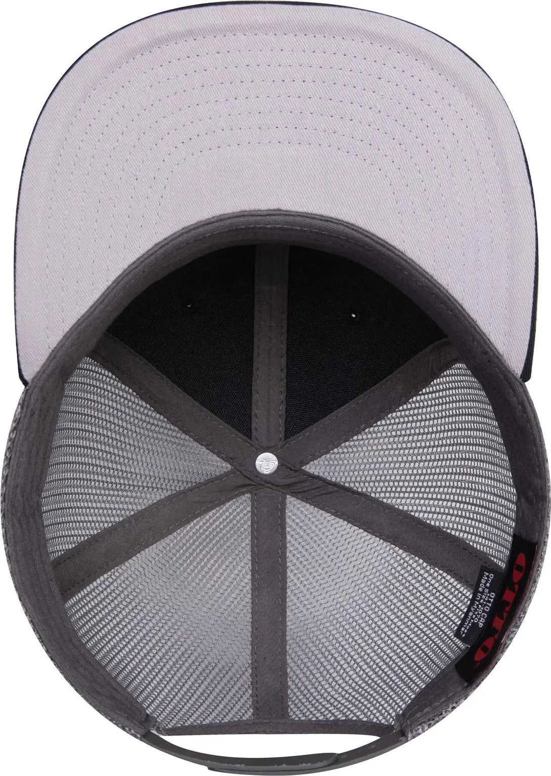 Otto 141-1070 ?Otto Snap’ 6 Panel Pro Style Mesh Back Trucker Snapback Cap - Blk/blk/ch.gry - 1/2’’ - 7 5/8’’