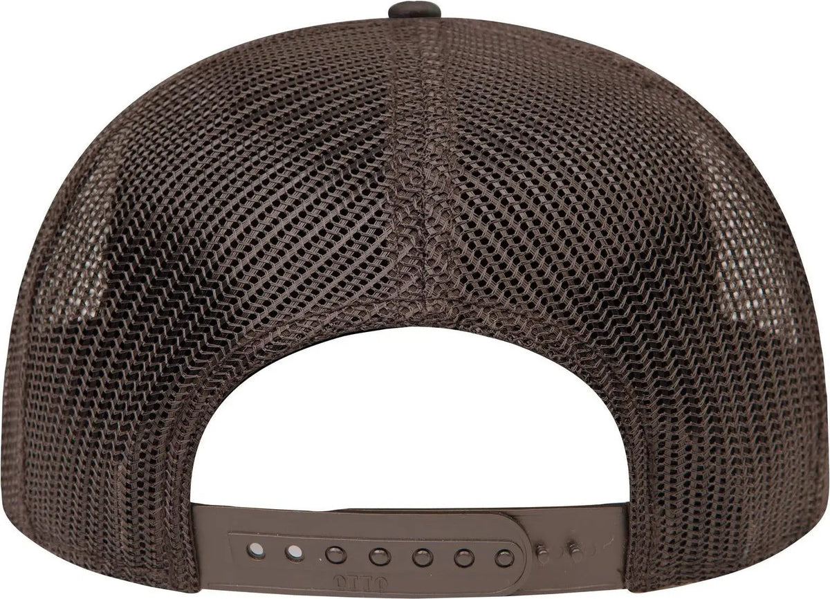 Otto 141-1070 ?Otto Snap’ 6 Panel Pro Style Mesh Back Trucker Snapback Cap - Dk.grn/brn/dk.brn - 1/2’’ - 7 5/8’’