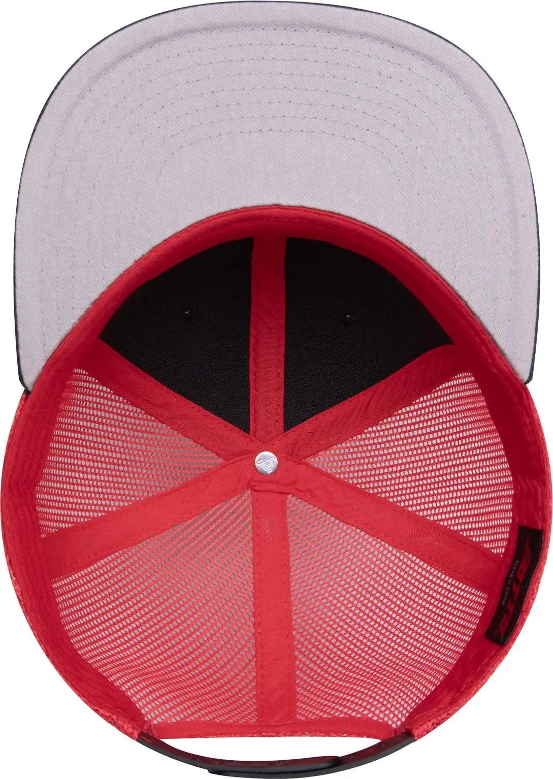 Otto 141-1070 ?Otto Snap’ 6 Panel Pro Style Mesh Back Trucker Snapback Cap - Blk/blk/red - 1/2’’ - 7 5/8’’