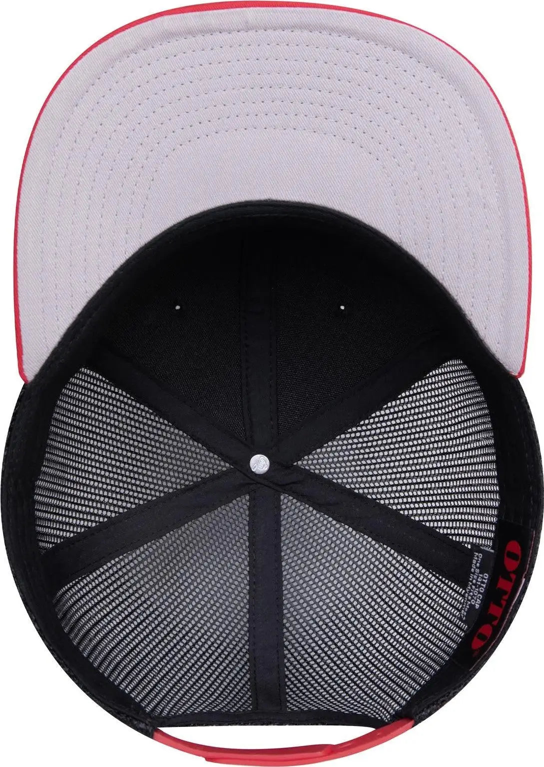 Otto 141-1070 ?Otto Snap’ 6 Panel Pro Style Mesh Back Trucker Snapback Cap - Red/blk/blk - 1/2’’ - 7 5/8’’