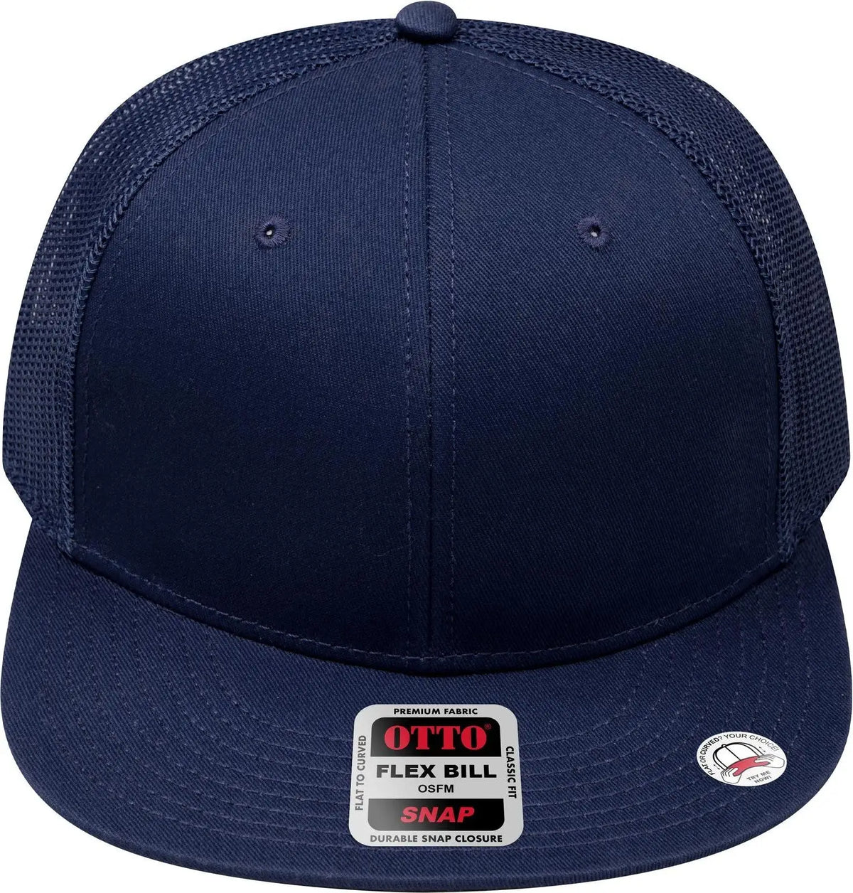 Otto 141-1070 ?Otto Snap’ 6 Panel Pro Style Mesh Back Trucker Snapback Cap - Navy - 1/2’’ - 7 5/8’’