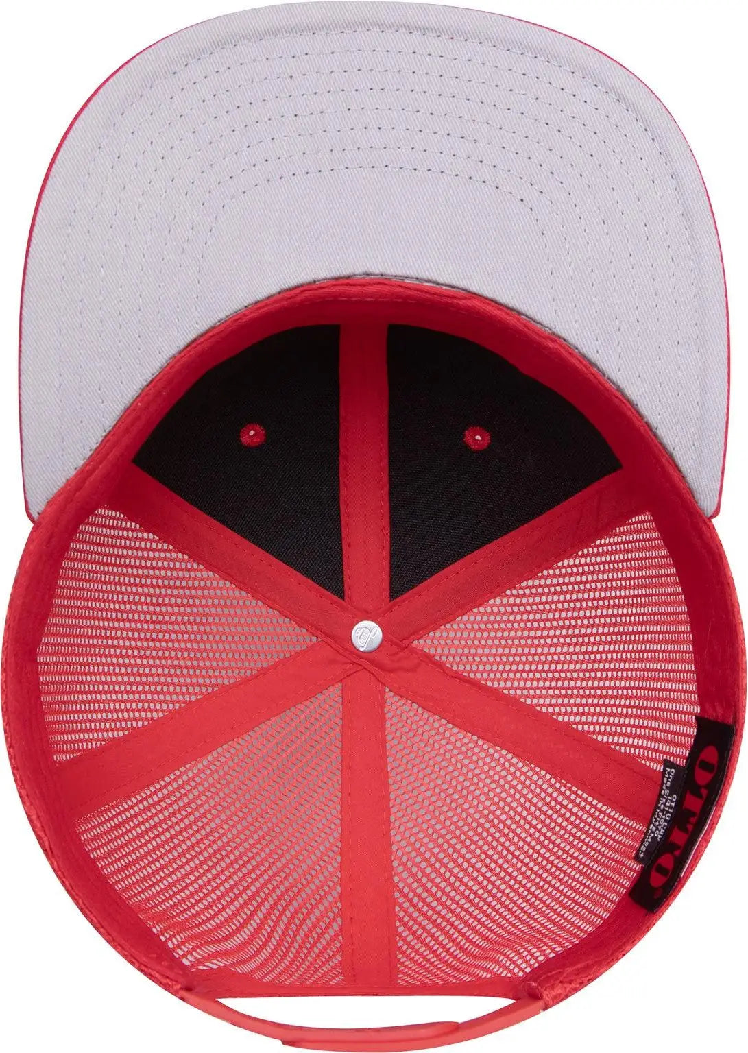 Otto 141-1070 ?Otto Snap’ 6 Panel Pro Style Mesh Back Trucker Snapback Cap - Red - 1/2’’ - 7 5/8’’
