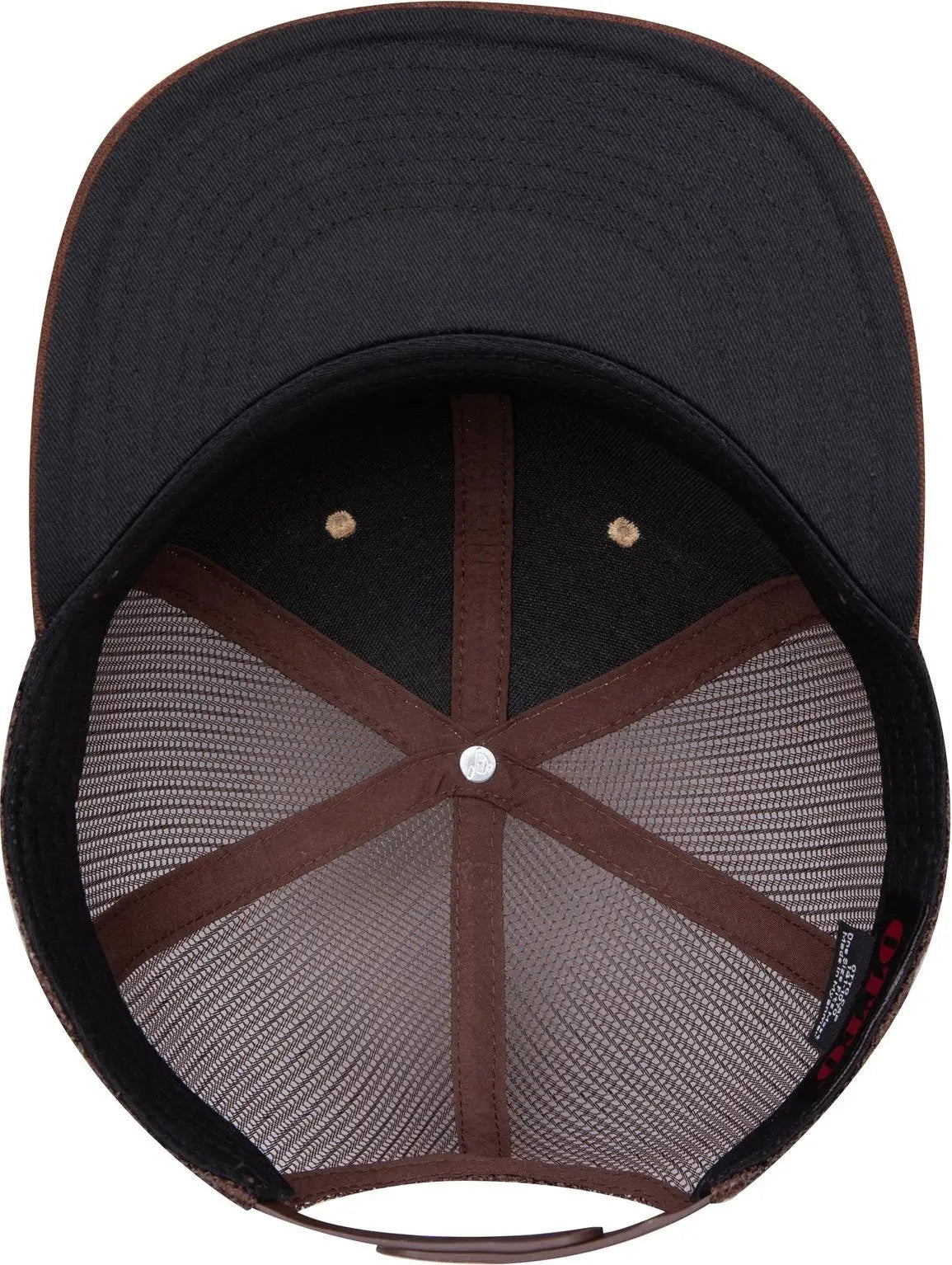 Otto 141-1070 ?Otto Snap’ 6 Panel Pro Style Mesh Back Trucker Snapback Cap - Brn/crk/brn - 1/2’’ - 7 5/8’’