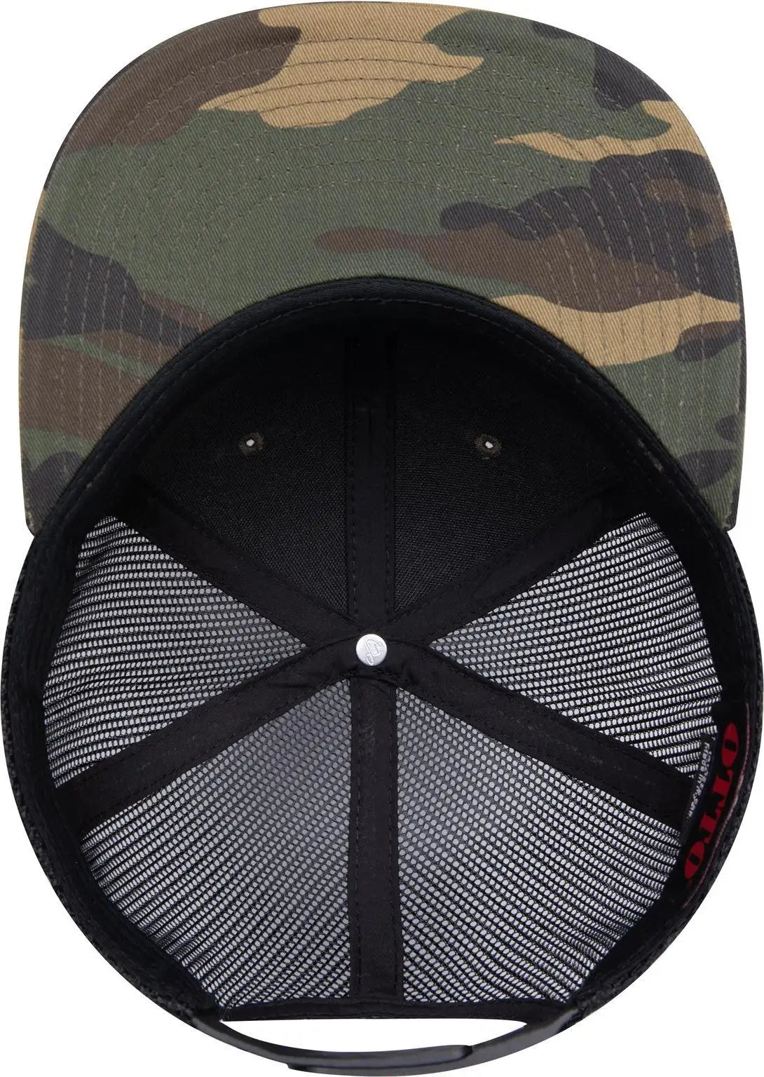 Otto 141-1070 ?Otto Snap’ 6 Panel Pro Style Mesh Back Trucker Snapback Cap - Dk.grn/brn/blk - 1/2’’ - 7 5/8’’