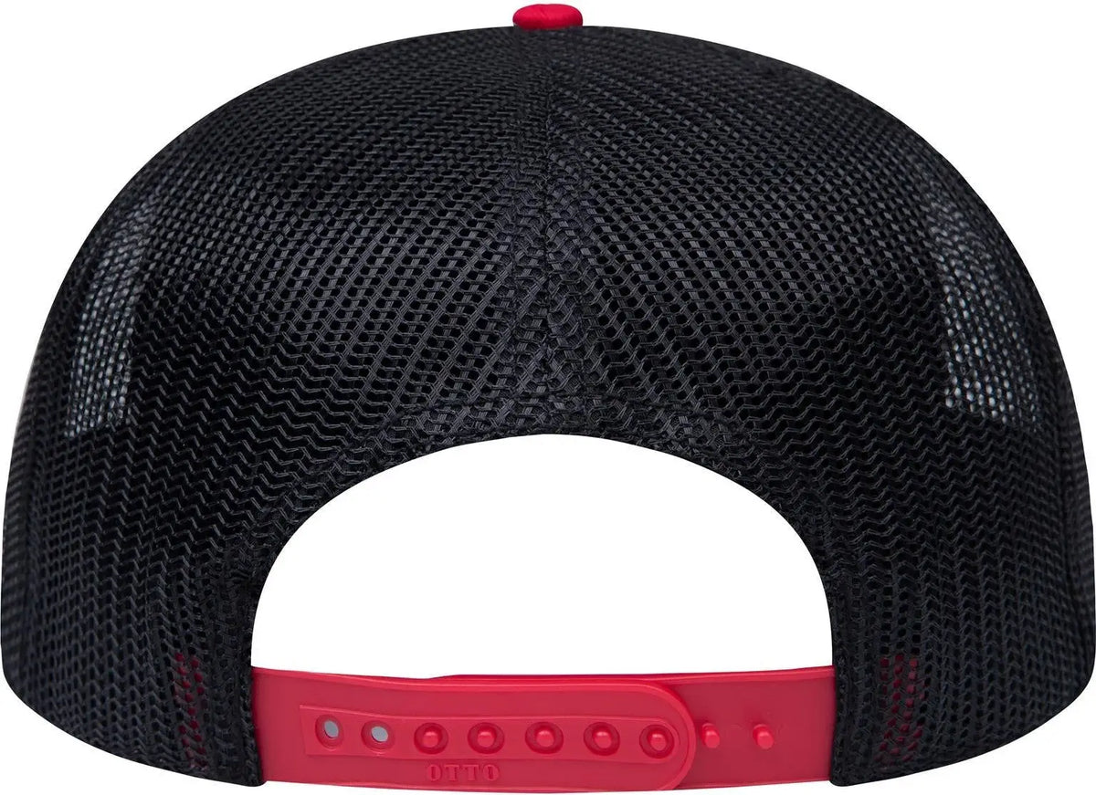 Otto 141-1070 ?Otto Snap’ 6 Panel Pro Style Mesh Back Trucker Snapback Cap - Red/blk/blk - 1/2’’ - 7 5/8’’