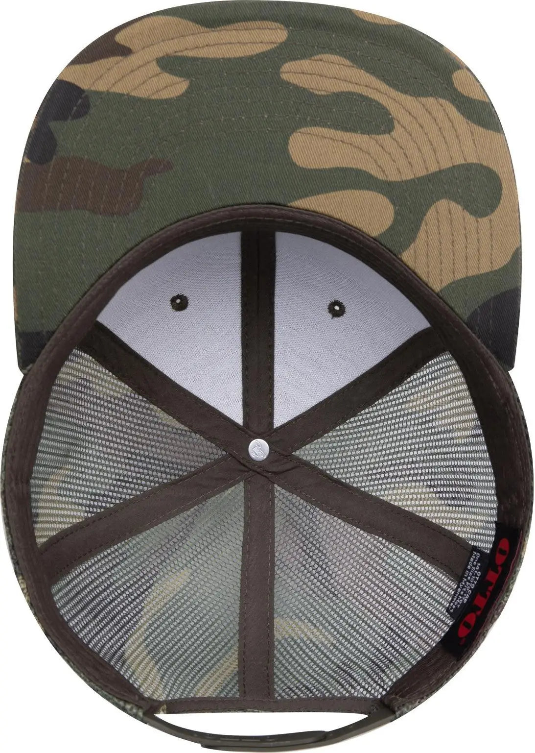 Otto 141-1070 ?Otto Snap’ 6 Panel Pro Style Mesh Back Trucker Snapback Cap - Dk.grn/brn - 1/2’’ - 7 5/8’’