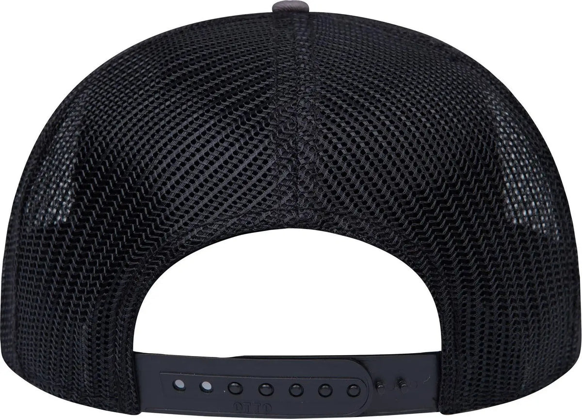 Otto 141-1070 ?Otto Snap’ 6 Panel Pro Style Mesh Back Trucker Snapback Cap - Ch.gry/ch.gry/blk - 1/2’’ - 7 5/8’’