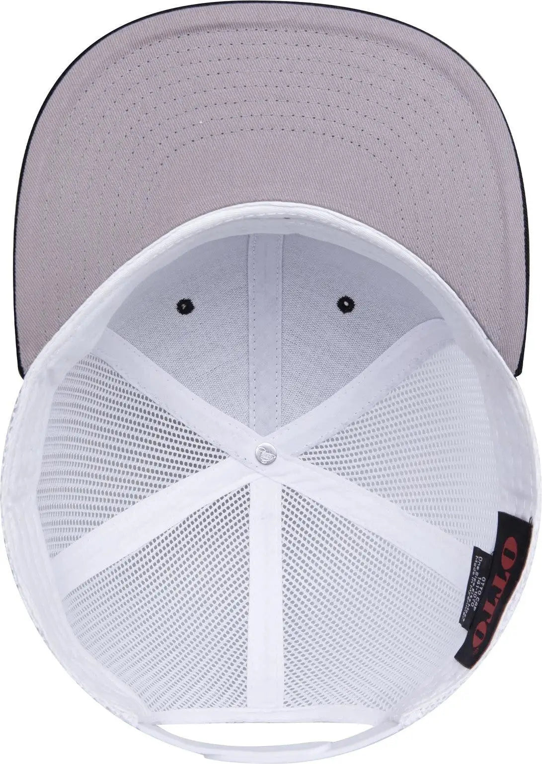 Otto 141-1070 ?Otto Snap’ 6 Panel Pro Style Mesh Back Trucker Snapback Cap - Blk/blk/wht - 1/2’’ - 7 5/8’’