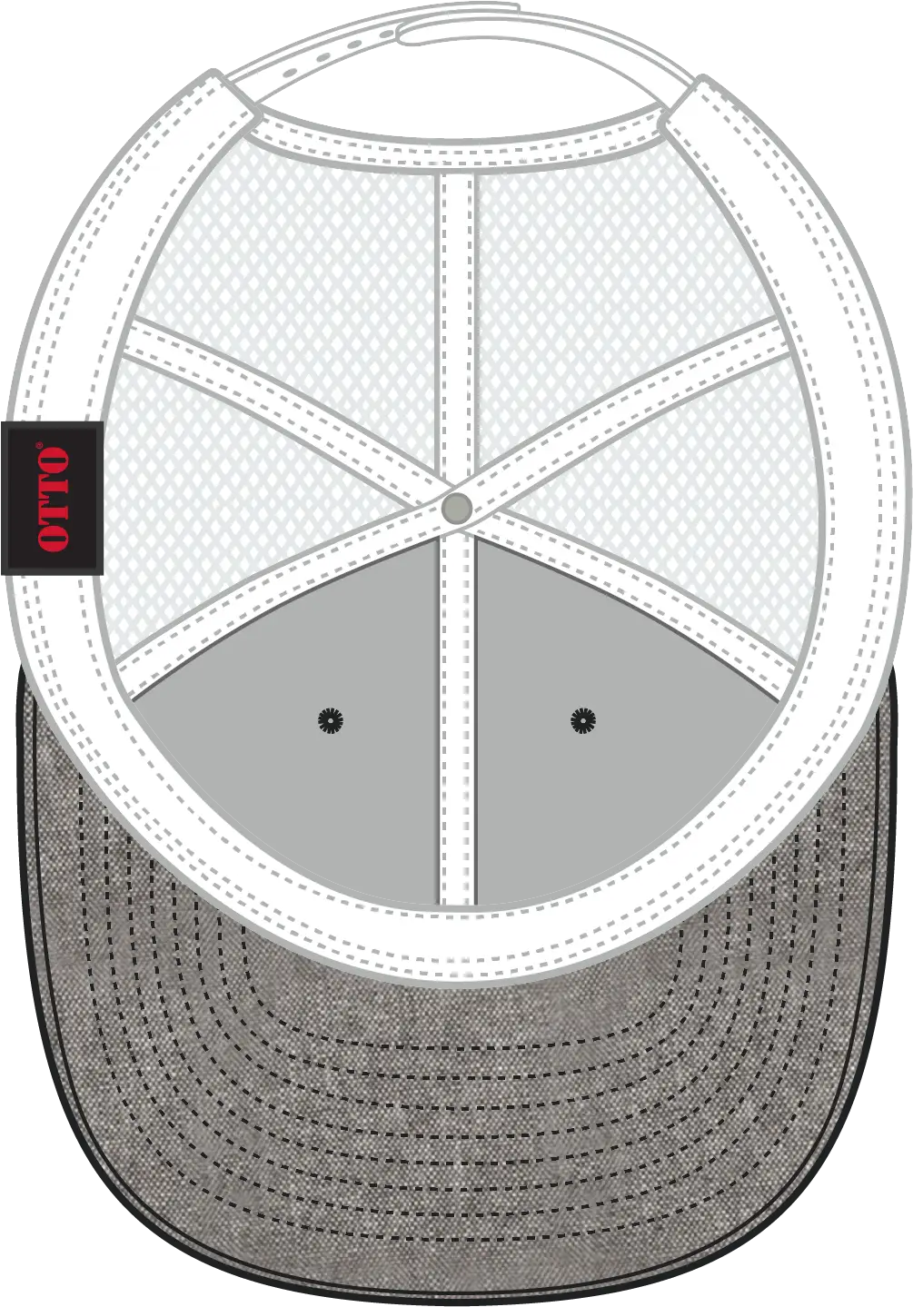 Otto 141-1070 ?Otto Snap’ 6 Panel Pro Style Mesh Back Trucker Snapback Cap - Chgry/wht - 1/2’’ - 7 5/8’’