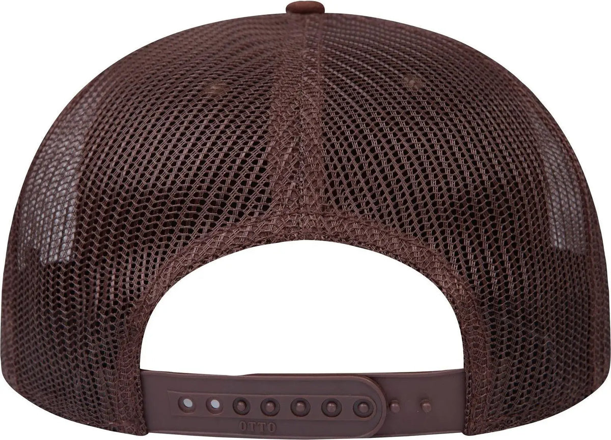 Otto 141-1070 ?Otto Snap’ 6 Panel Pro Style Mesh Back Trucker Snapback Cap - Brn/crk/brn - 1/2’’ - 7 5/8’’