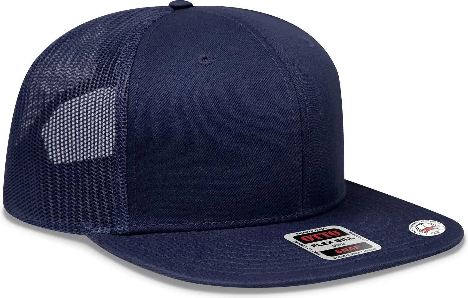 Otto 141-1070 ?Otto Snap’ 6 Panel Pro Style Mesh Back Trucker Snapback Cap - Navy - 1/2’’ - 7 5/8’’