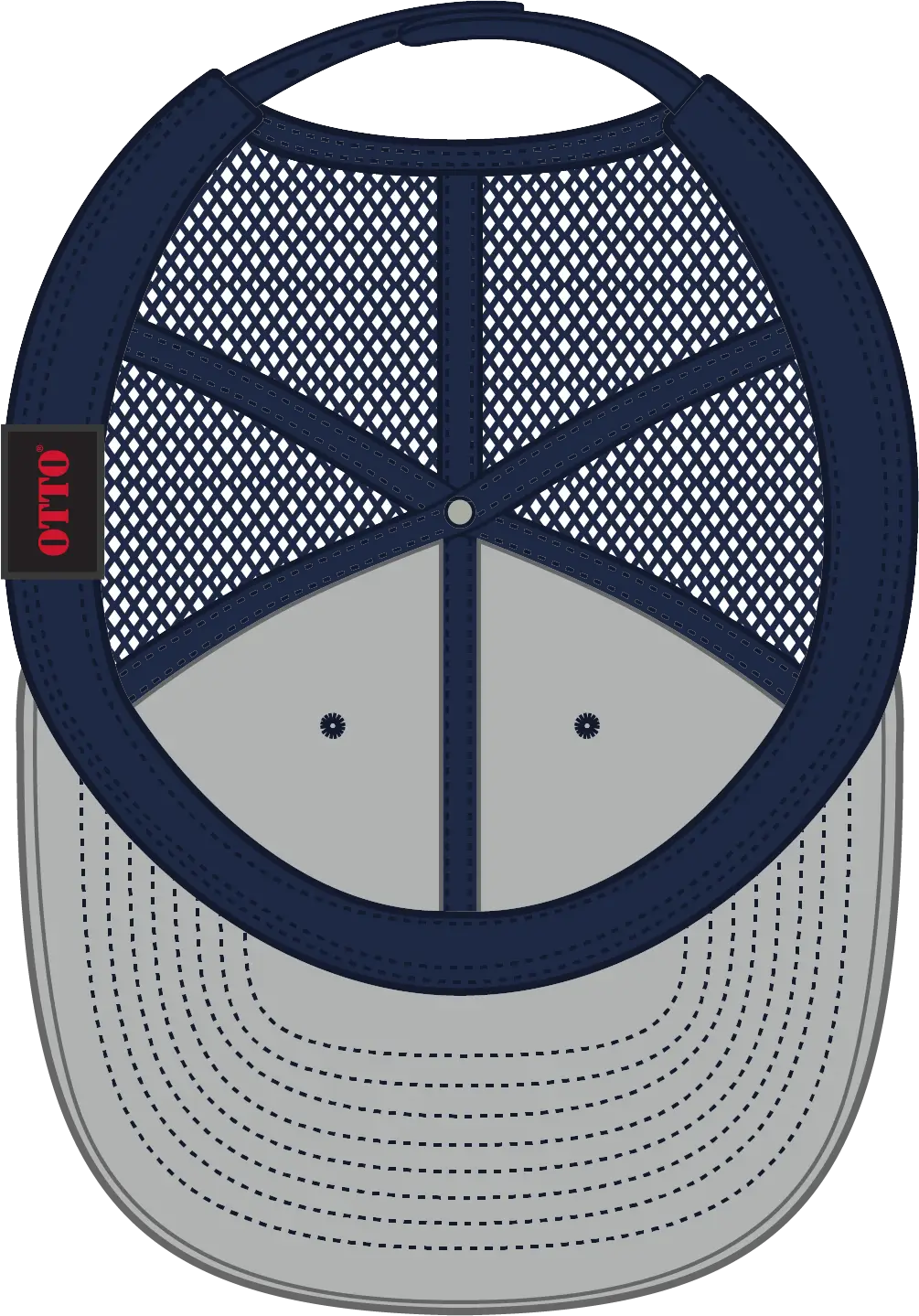 Otto 141-1070 ?Otto Snap’ 6 Panel Pro Style Mesh Back Trucker Snapback Cap - Navy - 1/2’’ - 7 5/8’’