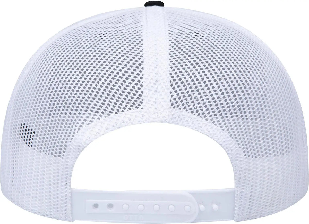 Otto 141-1070 ?Otto Snap’ 6 Panel Pro Style Mesh Back Trucker Snapback Cap - Blk/blk/wht - 1/2’’ - 7 5/8’’