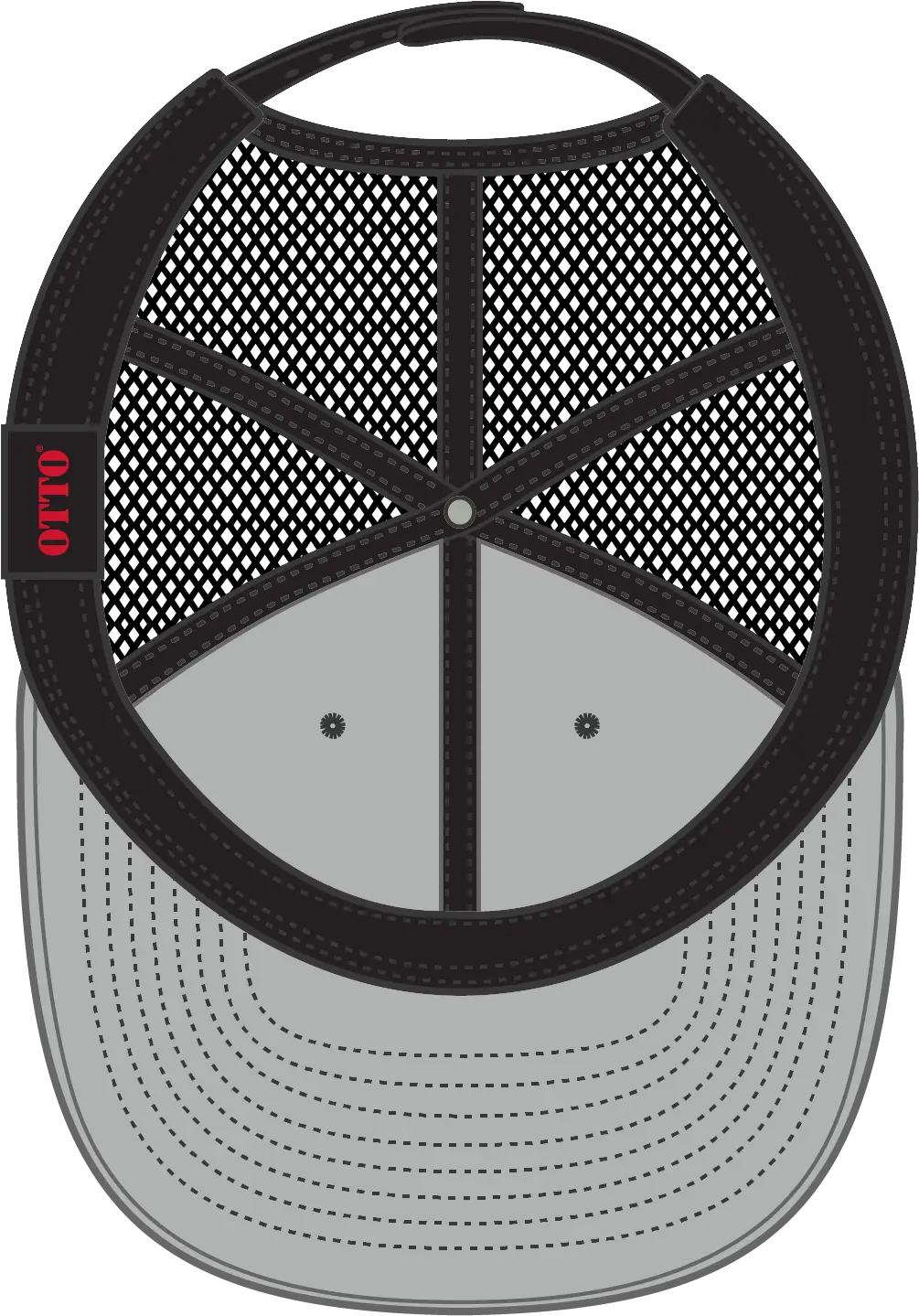 Otto 141-1070 ?Otto Snap’ 6 Panel Pro Style Mesh Back Trucker Snapback Cap - Black - 1/2’’ - 7 5/8’’
