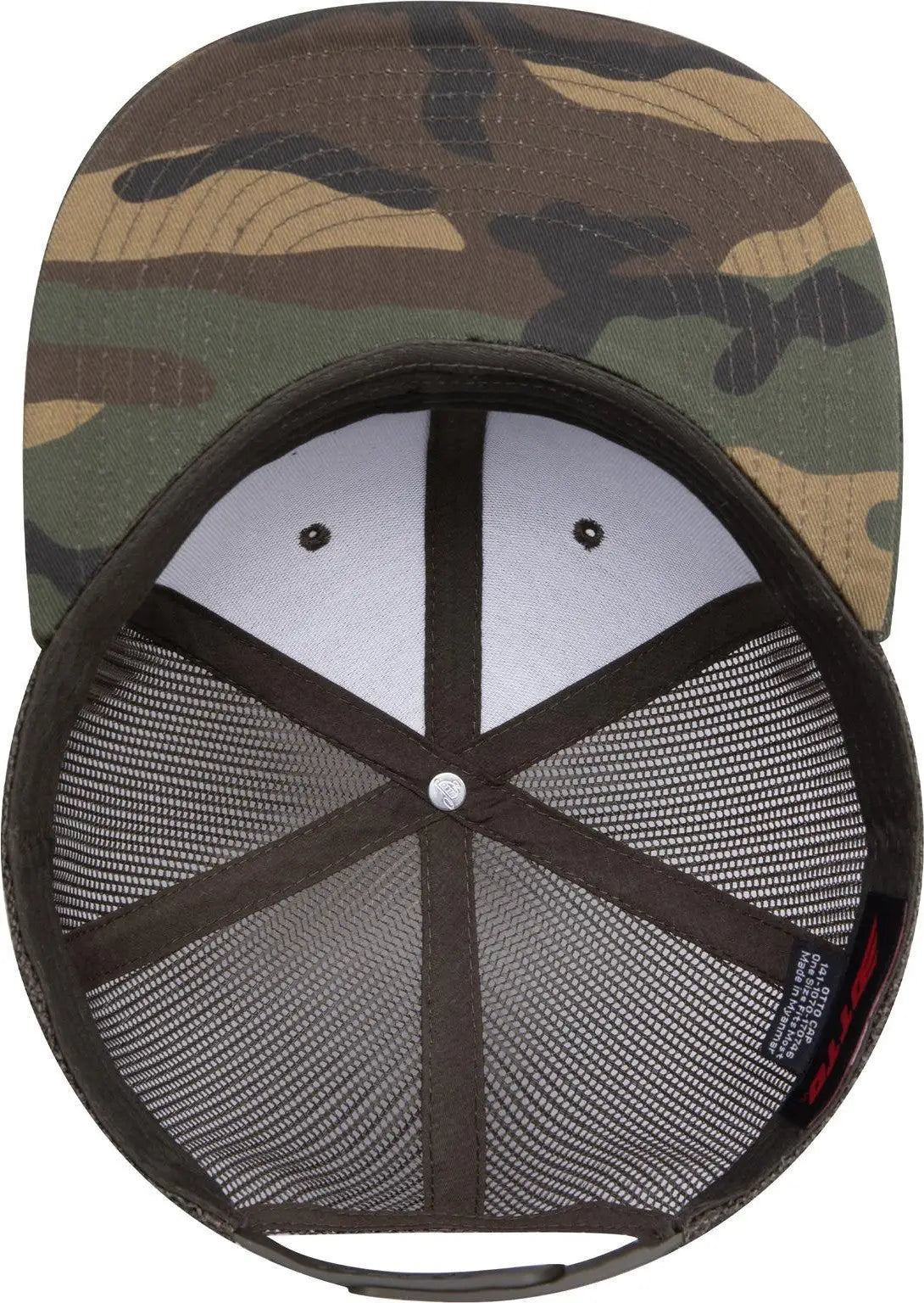 Otto 141-1070 ?Otto Snap’ 6 Panel Pro Style Mesh Back Trucker Snapback Cap - Dk.grn/brn/dk.ol.grn - 1/2’’ - 7 5/8’’