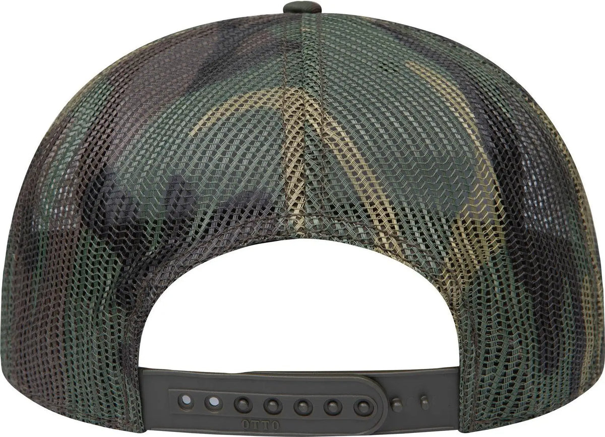 Otto 141-1070 ?Otto Snap’ 6 Panel Pro Style Mesh Back Trucker Snapback Cap - Dk.grn/brn - 1/2’’ - 7 5/8’’