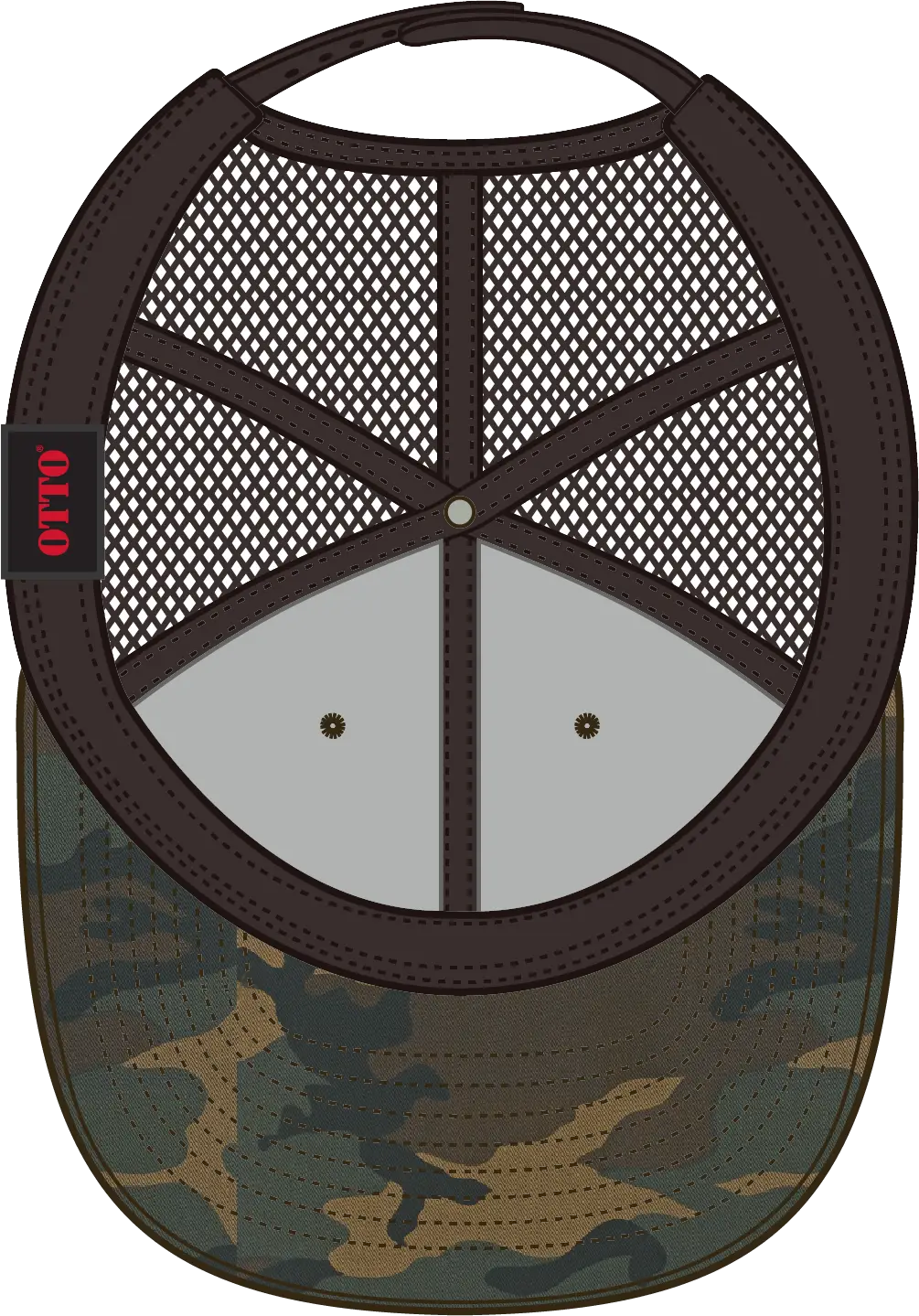 Otto 141-1070 ?Otto Snap’ 6 Panel Pro Style Mesh Back Trucker Snapback Cap - Dk.grn/brn/dk.brn - 1/2’’ - 7 5/8’’