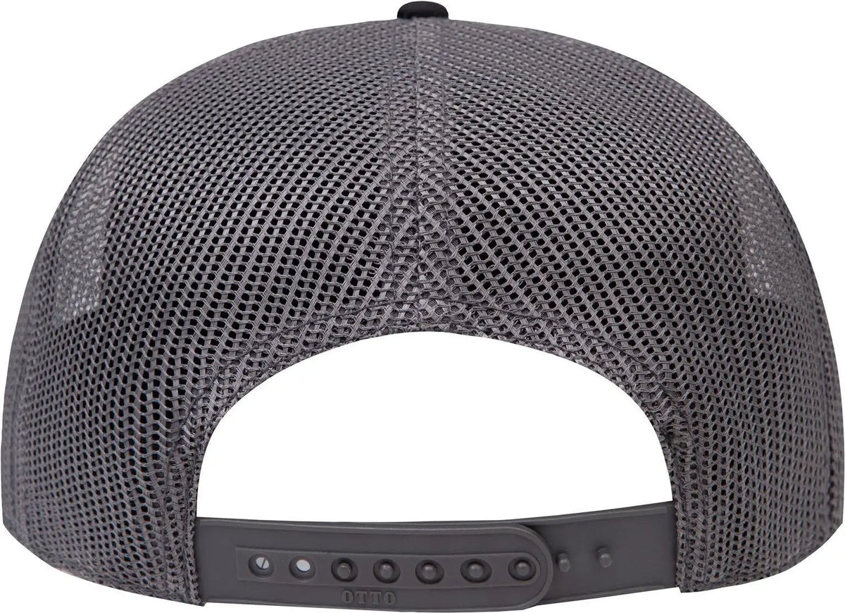 Otto 141-1070 ?Otto Snap’ 6 Panel Pro Style Mesh Back Trucker Snapback Cap - Blk/blk/ch Gry - 1/2’’ - 7 5/8’’