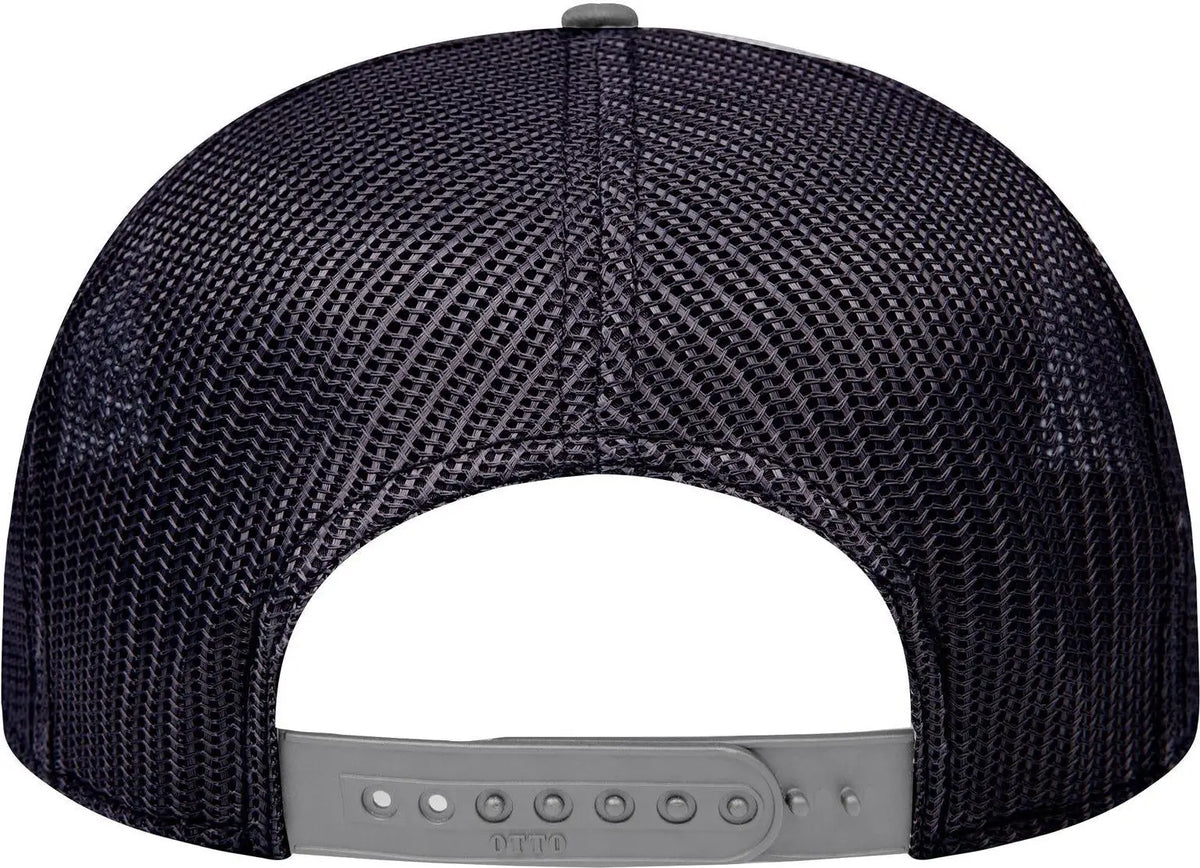 Otto 141-1070 ?Otto Snap’ 6 Panel Pro Style Mesh Back Trucker Snapback Cap - Gry/blk/blk - 1/2’’ - 7 5/8’’