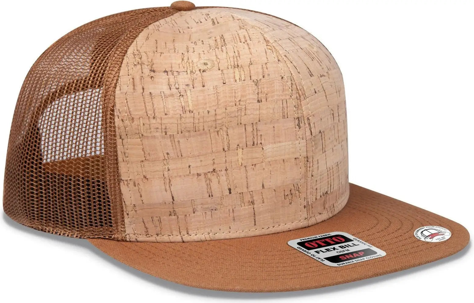 Otto 141-1070 ?Otto Snap’ 6 Panel Pro Style Mesh Back Trucker Snapback Cap - Cy Brn/crk/cy Brn - 1/2’’ - 7 5/8’’