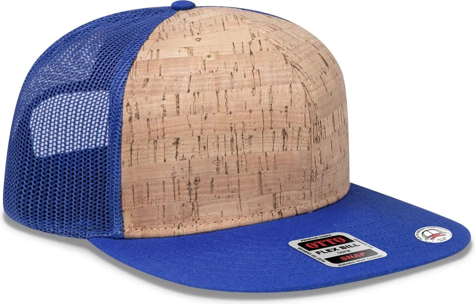 Otto 141-1070 ?Otto Snap’ 6 Panel Pro Style Mesh Back Trucker Snapback Cap - Ryl/crk/ryl - 1/2’’ - 7 5/8’’