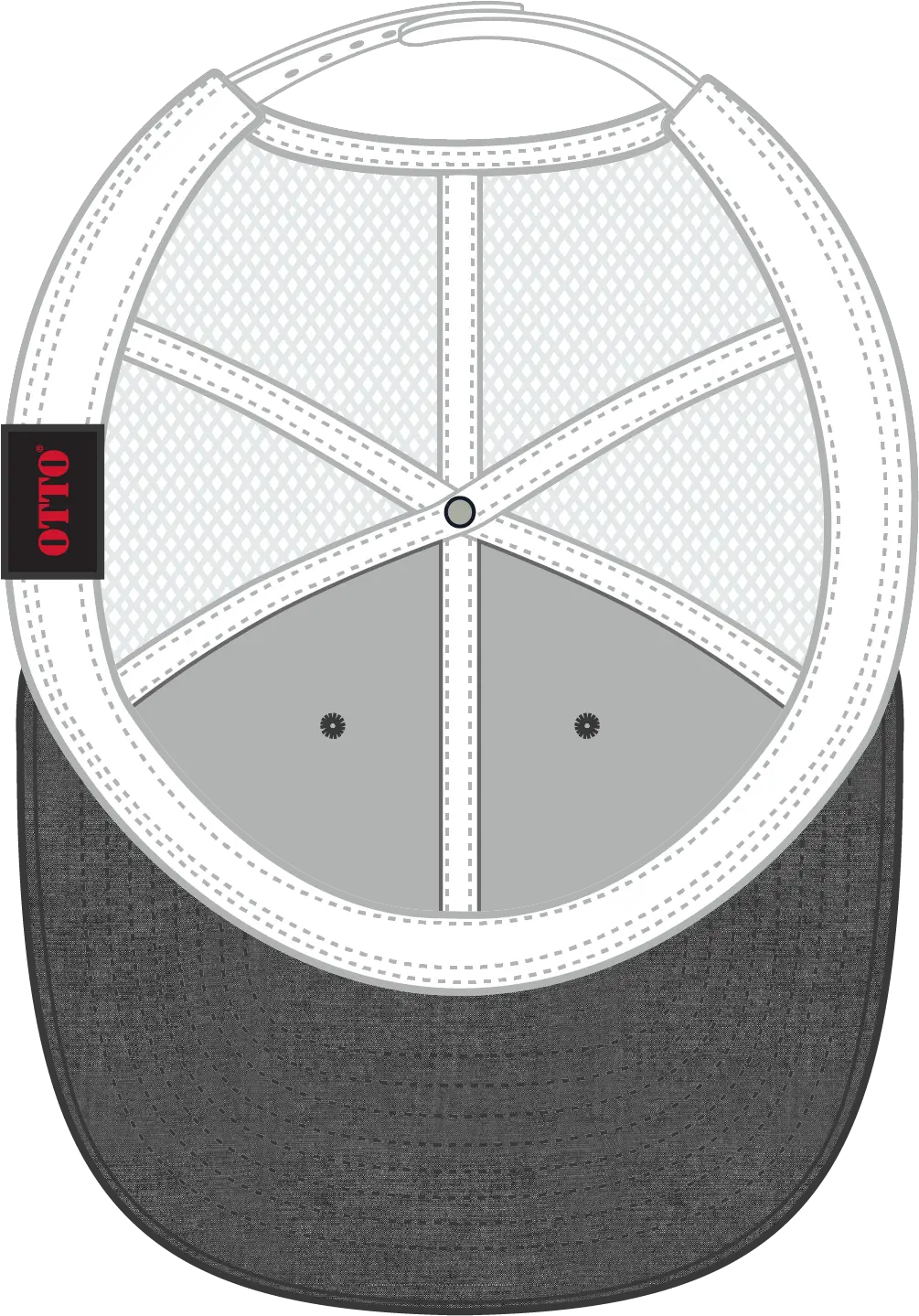 Otto 141-1070 ?Otto Snap’ 6 Panel Pro Style Mesh Back Trucker Snapback Cap - Blk/wht - 1/2’’ - 7 5/8’’