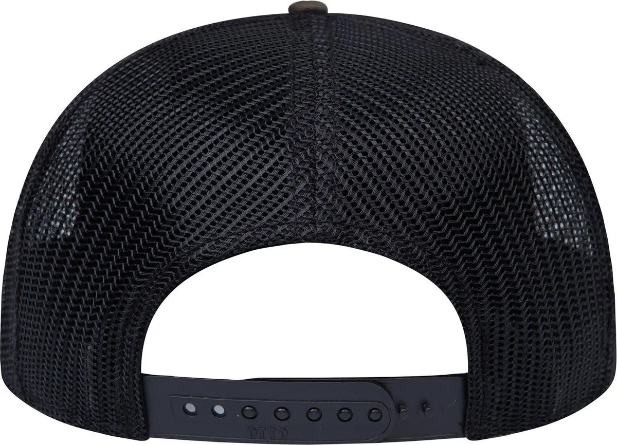 Otto 141-1070 ?Otto Snap’ 6 Panel Pro Style Mesh Back Trucker Snapback Cap - Dk.grn/brn/blk - 1/2’’ - 7 5/8’’