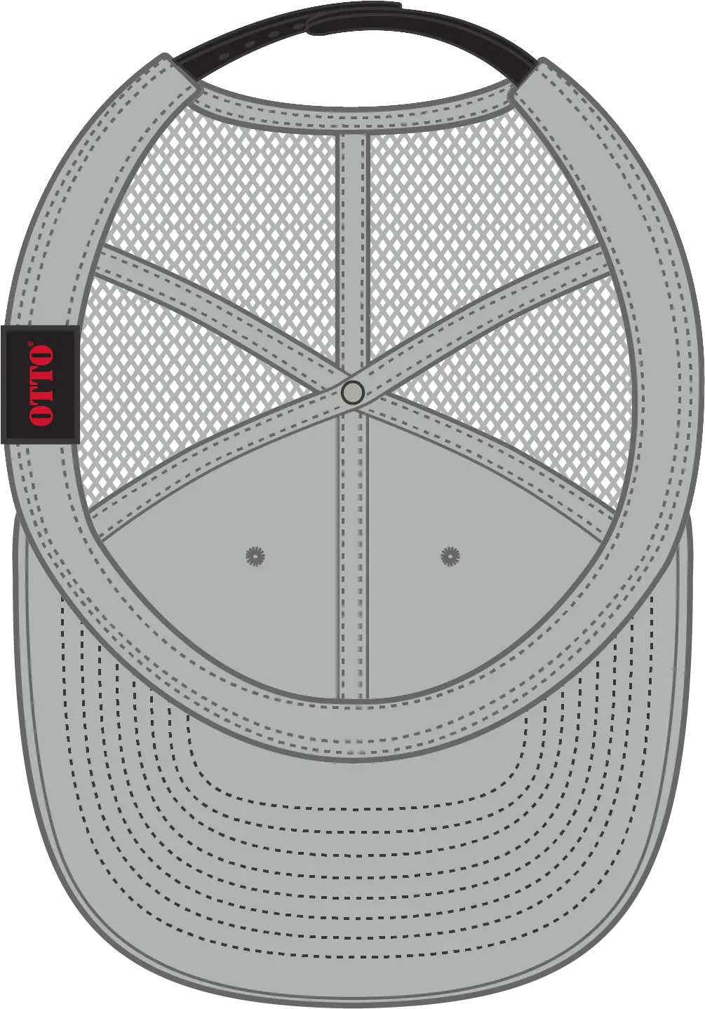 Otto 141-1070 ?Otto Snap’ 6 Panel Pro Style Mesh Back Trucker Snapback Cap - Blk/gry/gry - 1/2’’ - 7 5/8’’