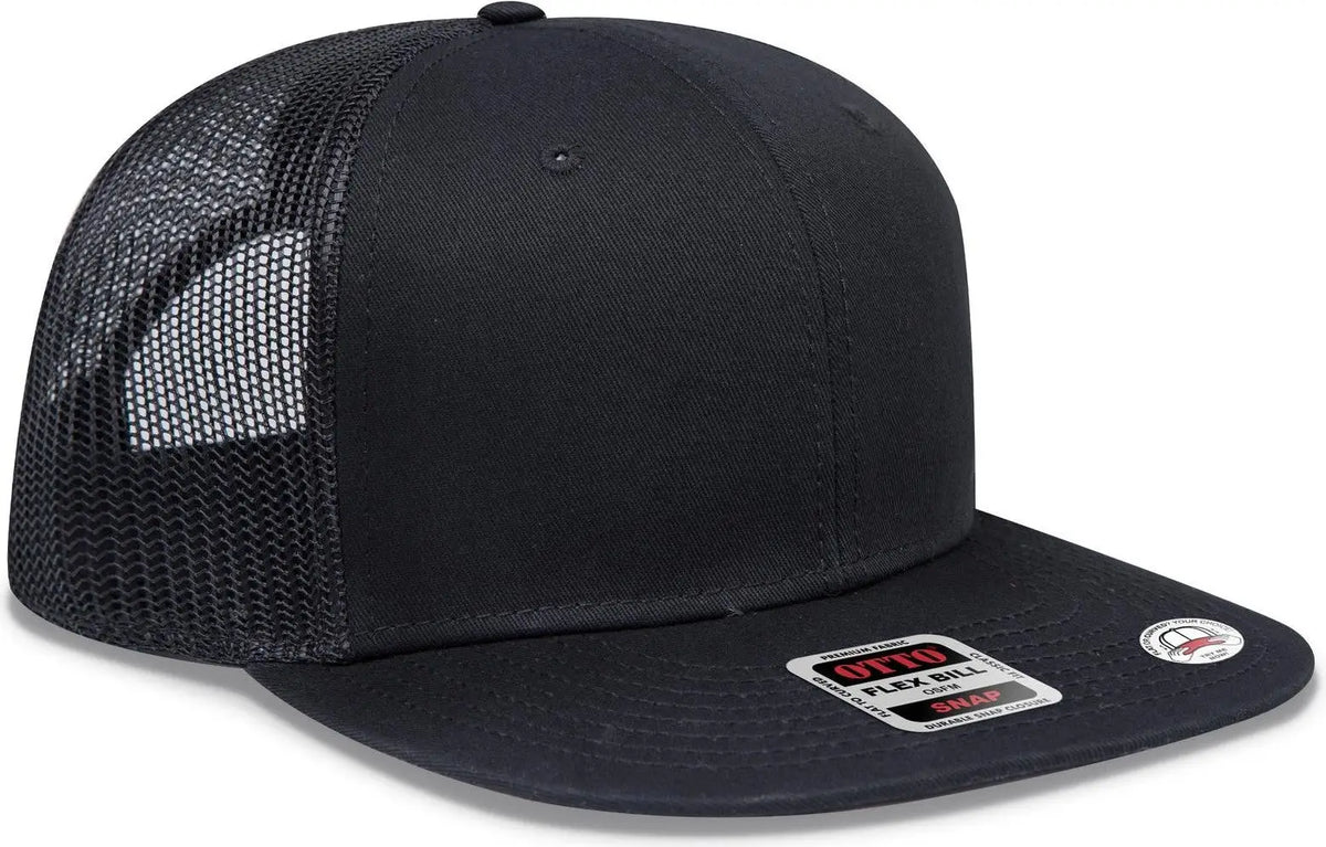Otto 141-1070 ?Otto Snap’ 6 Panel Pro Style Mesh Back Trucker Snapback Cap - Black - 1/2’’ - 7 5/8’’