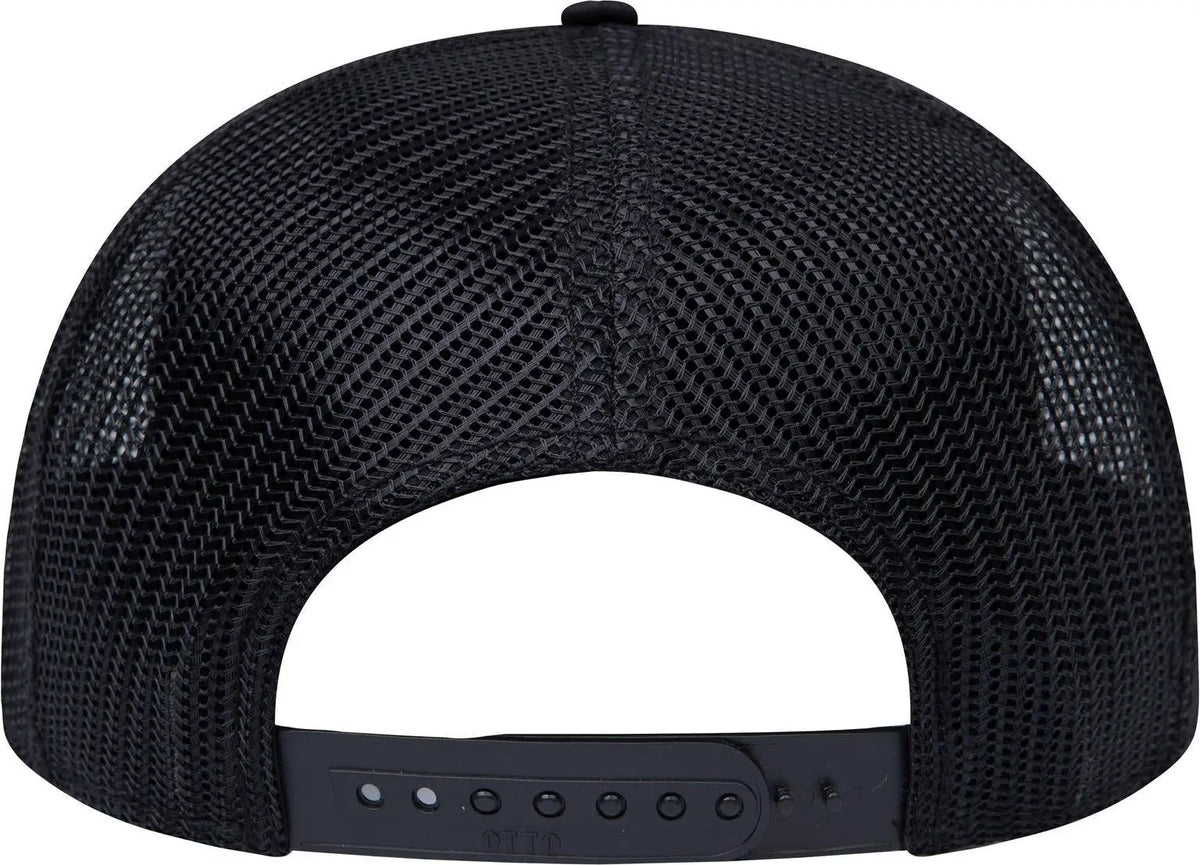 Otto 141-1070 ?Otto Snap’ 6 Panel Pro Style Mesh Back Trucker Snapback Cap - Black - 1/2’’ - 7 5/8’’