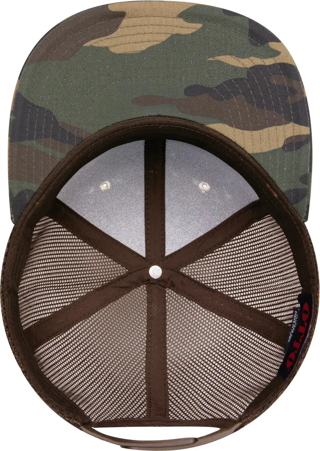 Otto 141-1070 ?Otto Snap’ 6 Panel Pro Style Mesh Back Trucker Snapback Cap - Dk.grn/brn/dk.brn - 1/2’’ - 7 5/8’’