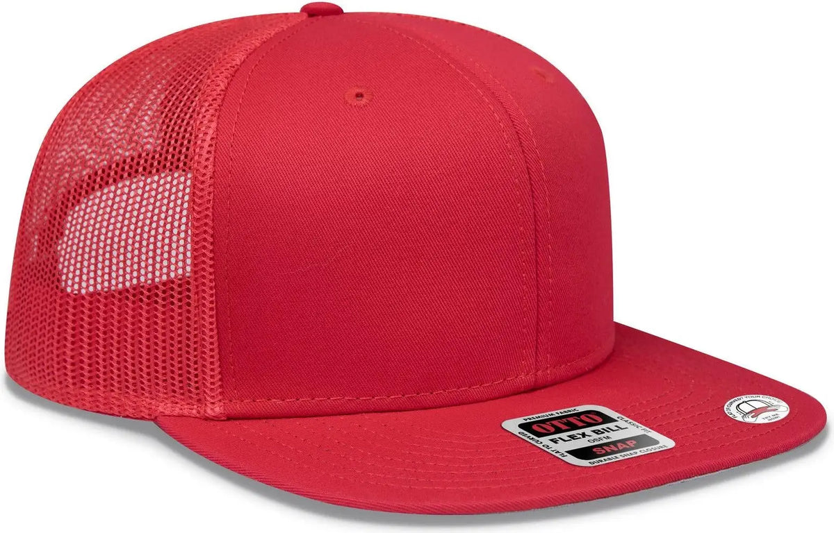 Otto 141-1070 ?Otto Snap’ 6 Panel Pro Style Mesh Back Trucker Snapback Cap - Red - 1/2’’ - 7 5/8’’