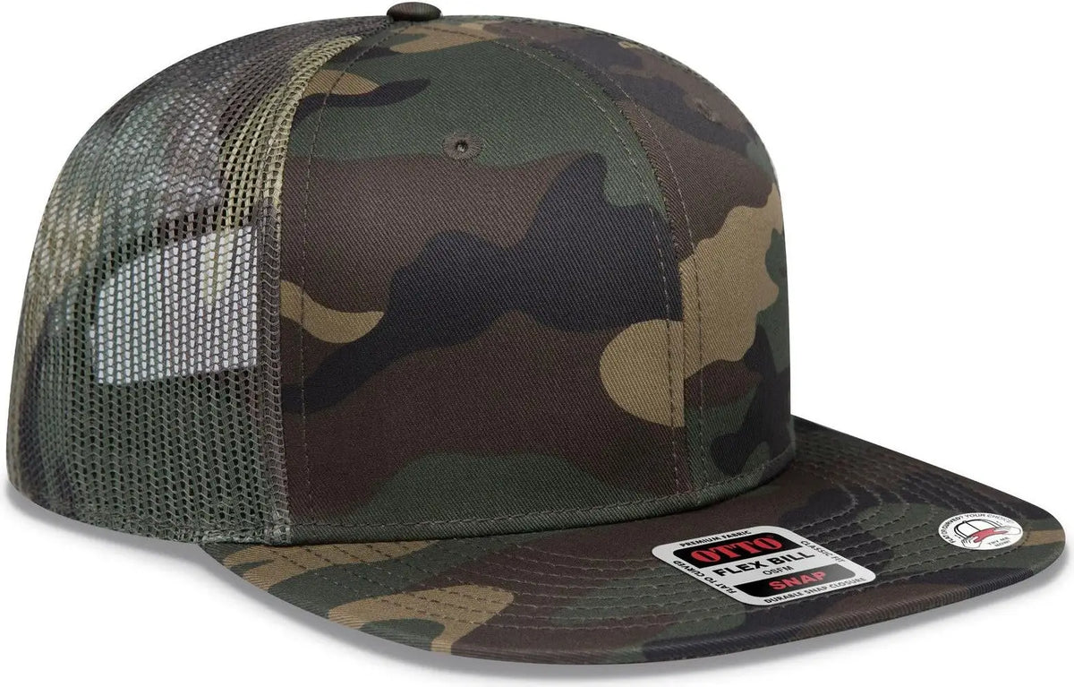 Otto 141-1070 ?Otto Snap’ 6 Panel Pro Style Mesh Back Trucker Snapback Cap - Dk.grn/brn - 1/2’’ - 7 5/8’’