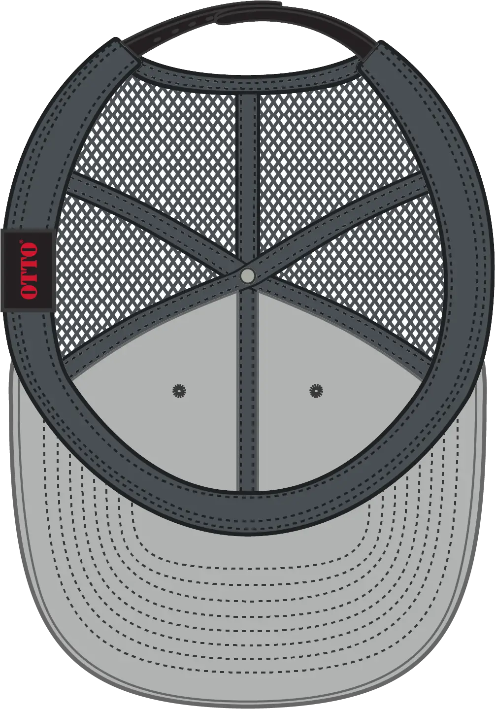 Otto 141-1070 ?Otto Snap’ 6 Panel Pro Style Mesh Back Trucker Snapback Cap - Blk/blk/ch.gry - 1/2’’ - 7 5/8’’