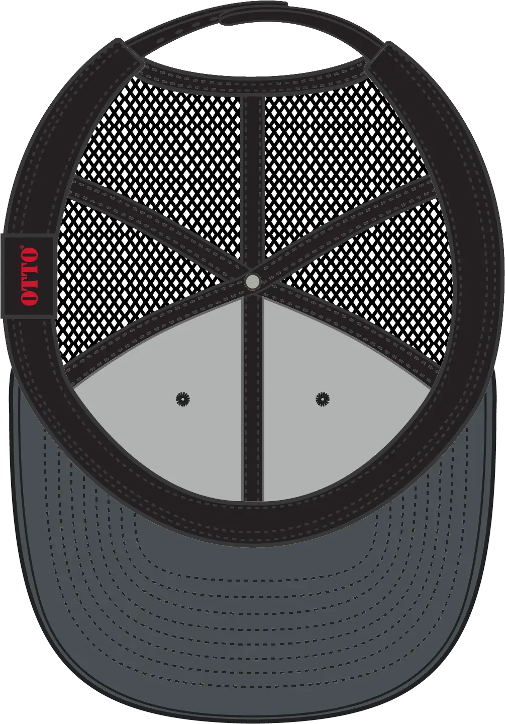 Otto 141-1070 ?Otto Snap’ 6 Panel Pro Style Mesh Back Trucker Snapback Cap - Ch.gry/ch.gry/blk - 1/2’’ - 7 5/8’’
