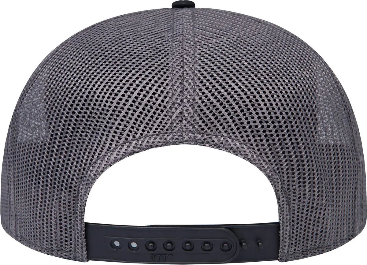 Otto 141-1070 ?Otto Snap’ 6 Panel Pro Style Mesh Back Trucker Snapback Cap - Blk/ch.gry/ch.gry - 1/2’’ - 7 5/8’’
