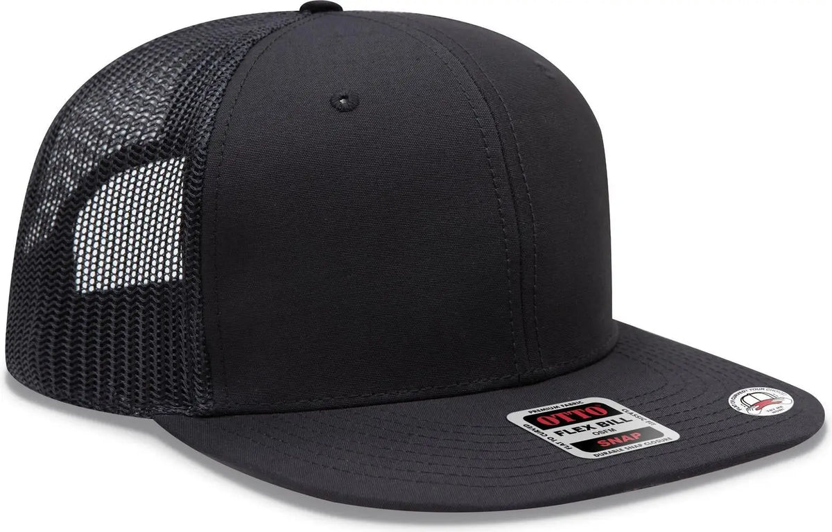 Otto 141-1070 ?Otto Snap’ 6 Panel Pro Style Mesh Back Trucker Snapback Cap - Black - 1/2’’ - 7 5/8’’