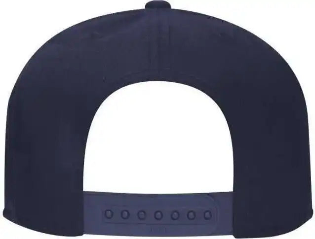 Otto 145-1044 Superior Cotton Twill Round Flat Visor Youth 6 Panel Snapback Hat - Navy