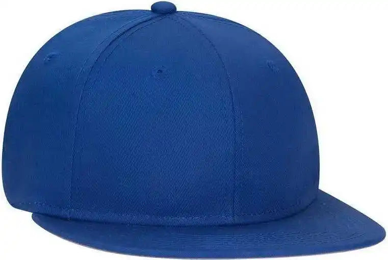 Otto 145-1044 Superior Cotton Twill Round Flat Visor Youth 6 Panel Snapback Hat - Royal