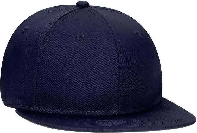 Otto 145-1044 Superior Cotton Twill Round Flat Visor Youth 6 Panel Snapback Hat - Navy
