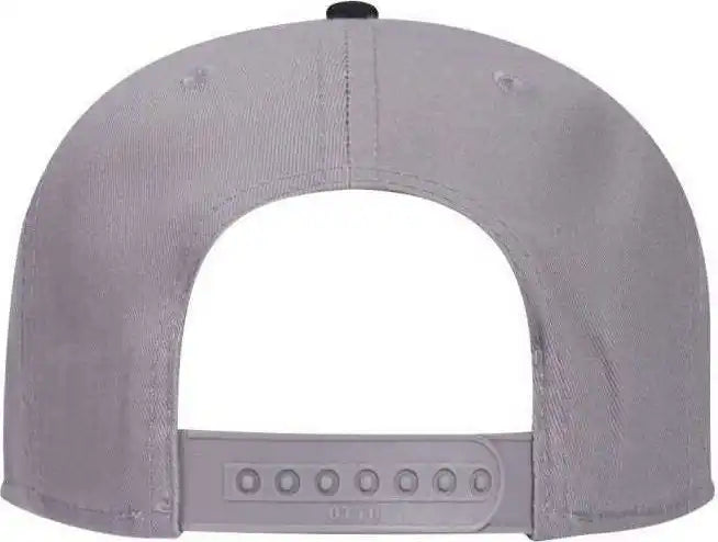 Otto 145-1044 Superior Cotton Twill Round Flat Visor Youth 6 Panel Snapback Hat - Black Gray