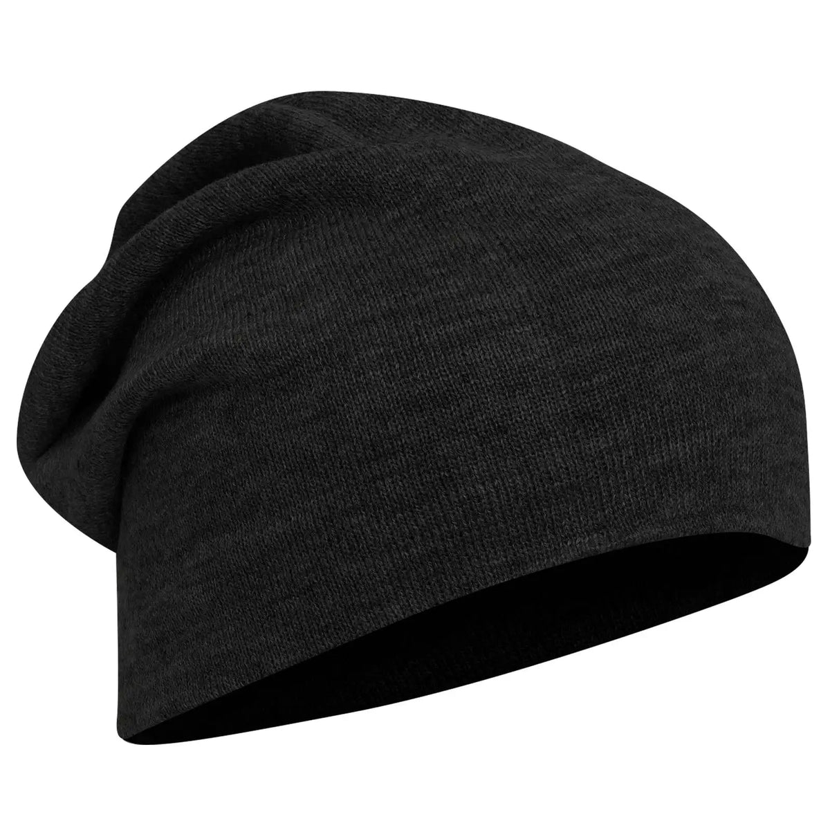 Otto 146-1069 11 3/4’’ Comfort Slouch Beanie - Black - 7 3/8’’ - 5/8’’