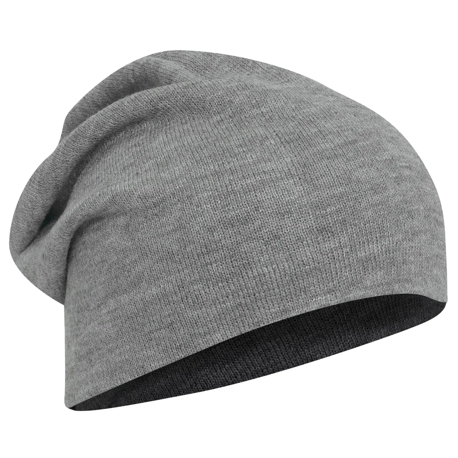 Otto 146-1069 11 3/4’’ Comfort Slouch Beanie - Heath. Gray - 7 3/8’’ - 5/8’’