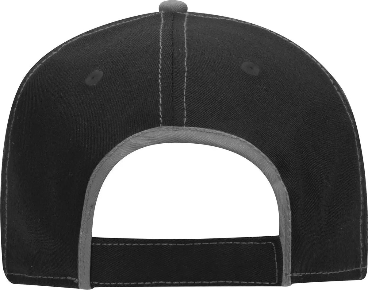 Otto 147-1071 6 Panel Low Profile Baseball Cap - Blk/gry - 1/2’’ - 7 5/8’’